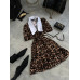 Штапельна сукня жіноча (з коміром), трендове вбрання на кожен день Леопардовий принт 42-44 арт. 764215