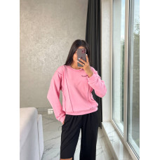 Трикотажний світшот жіночий (oversize), якісна та затишна кофта на кожен день рожевий 42-46 арт. 837192